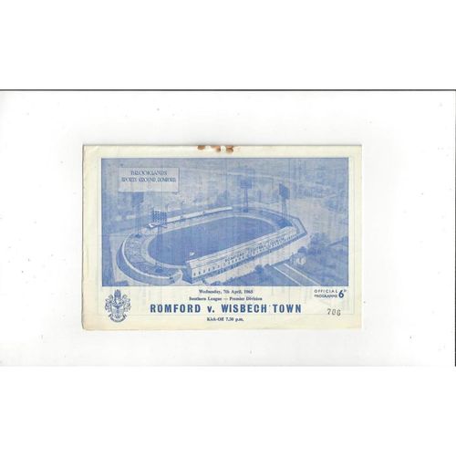 1964/65 Romford v Wisbech Football Programme