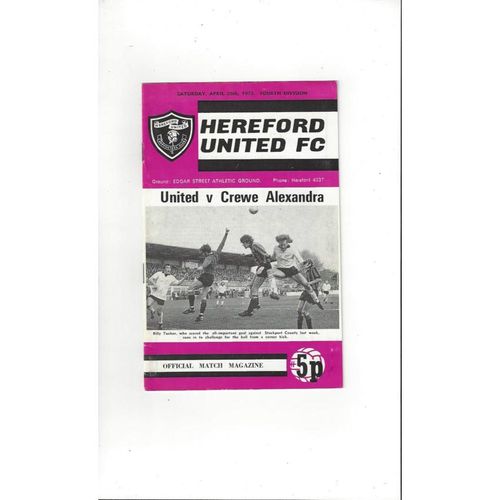 Hereford United Home Football Programmes