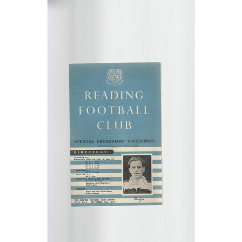 1950/51 Reading v Nottingham Forest Football Programme