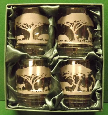Engraved Whisky Glasses x 4