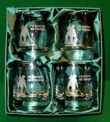 Engraved Whisky Glasses x 4