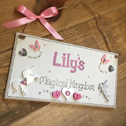 unicorn and fairy plaque