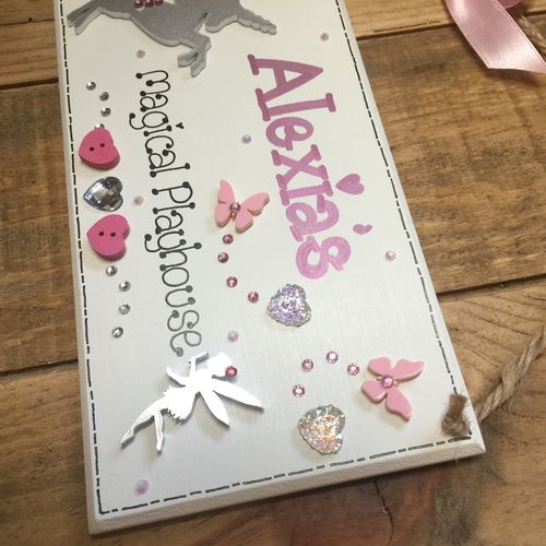 unicorn and fairy plaque