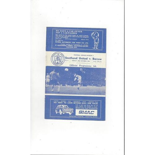 Southend United Home Football Programmes