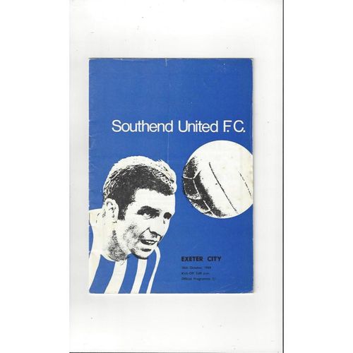 1969/70 Southend United v Exeter City Football Programme