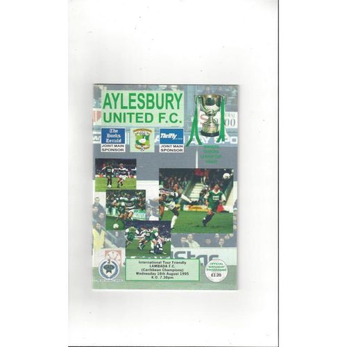 Aylesbury United v Lambada Friendly Football Programme 1995/96