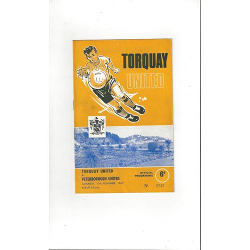 1967/68 Torquay United v Peterborough United Football Programme
