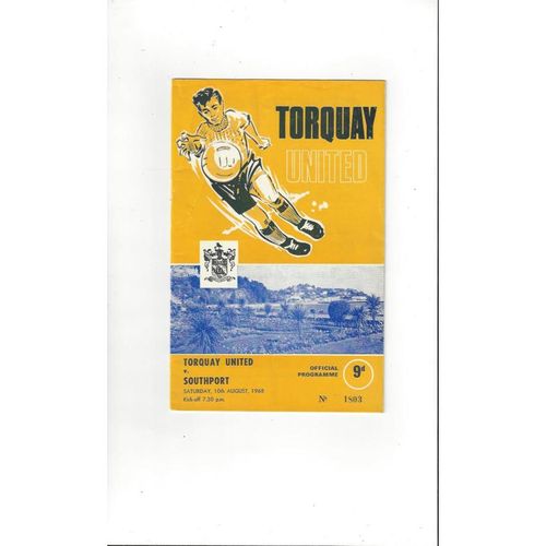 1968/69 Torquay United v Southport Football Programme