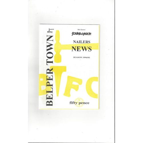 Belper Town v Notts County Friendly Programme 1994/95