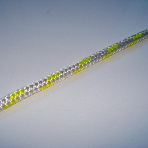 12MM Double Braid Polyester. White with Yellow Fleck