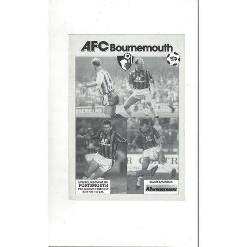 Bournemouth v Portsmouth Friendly Football Programme 1991/92