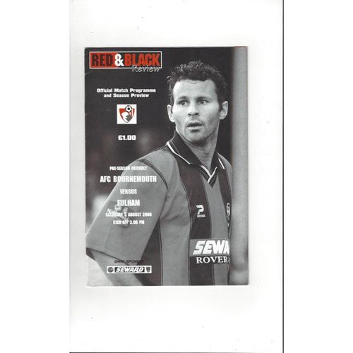 Bournemouth v Fulham Friendly Football Programme 2000/01