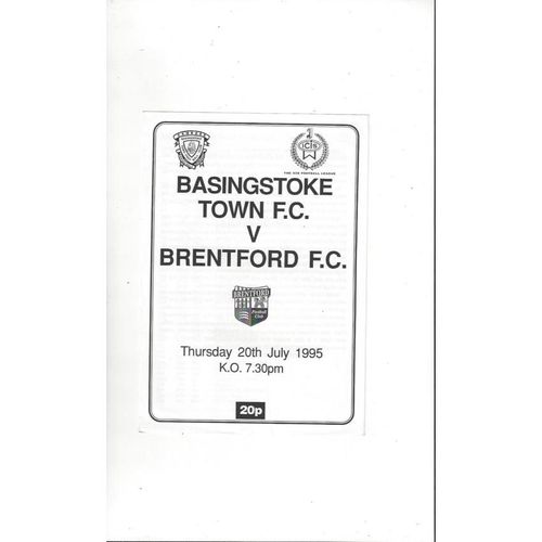 Basingstoke Town v Brentford Friendly Football Programme 1995/96