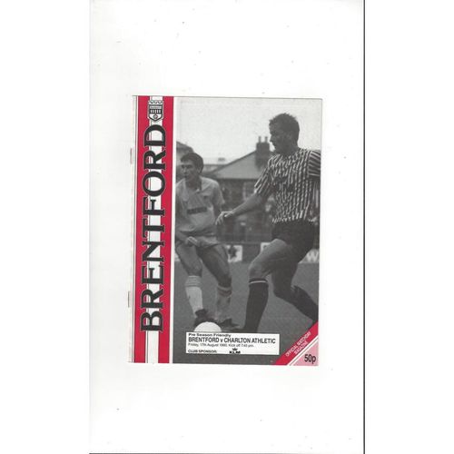 Brentford v Charlton Athletic Friendly Football Programme 1990/91