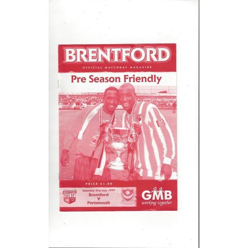 Brentford v Portsmouth Friendly Football Programme 1999/00