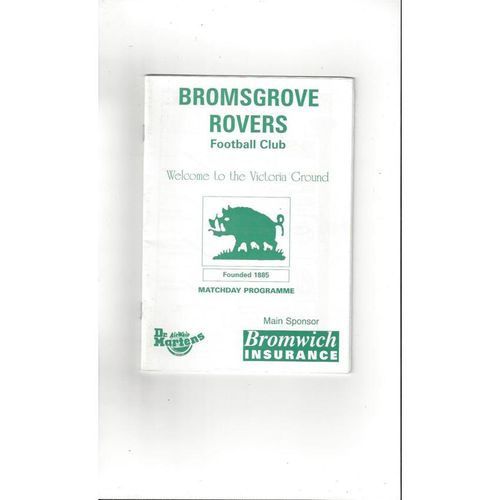 Bromsgrove Rovers v Hereford United & Aston Villa Friendly Football Programme 1998/99