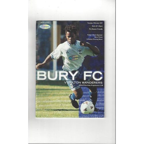 Bury v Bolton Wanderers Friendly Football Programme 1997/98