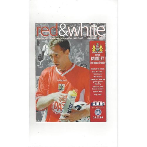 Bristol City v Barnsley Friendly Football Programme 1999/00