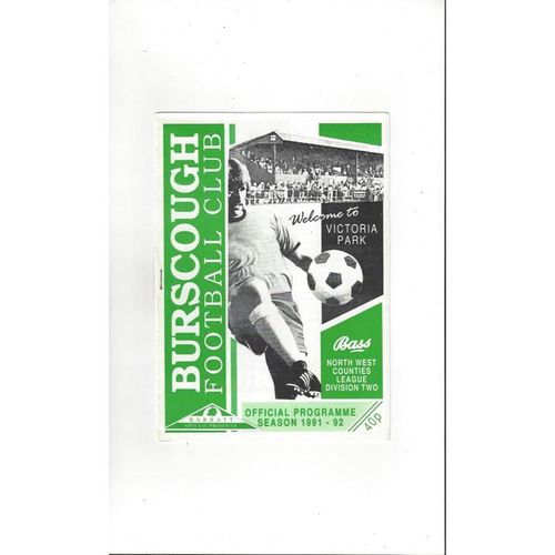 Burscough v Morecambe Friendly Football Programme 1991/92