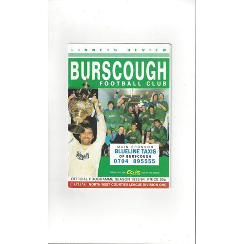 Burscough v Morecambe Friendly Football Programme 1993/94