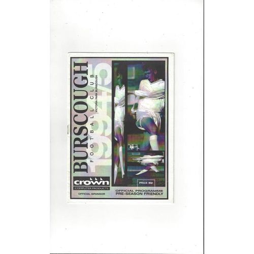 Burscough v Preston Friendly Football Programme 1994/95