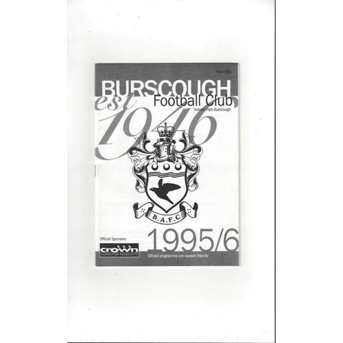 Burscough v Preston Friendly Football Programme 1995/96