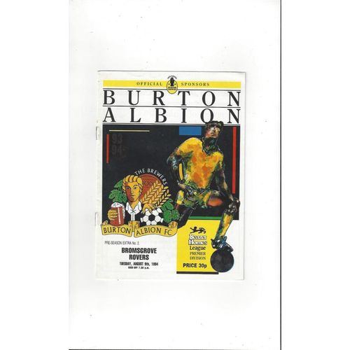 Burton Albion v Bromsgrove Rovers Friendly Football Programme 1994/95
