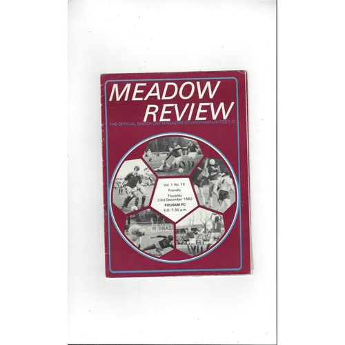 Chesham United v Fulham Friendly Football Programme 1982/83