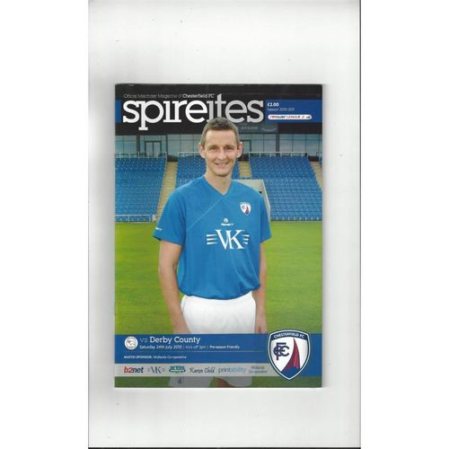 Chesterfield v Derby County Friendly Football Programme 2010/11