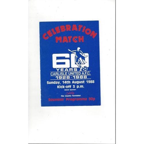 Carlisle United Blues v Reds Friendly Football Programme 1988/89