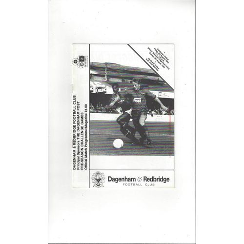 Dagenham v Colchester United & Southend United Friendly Double Programme 1993/94