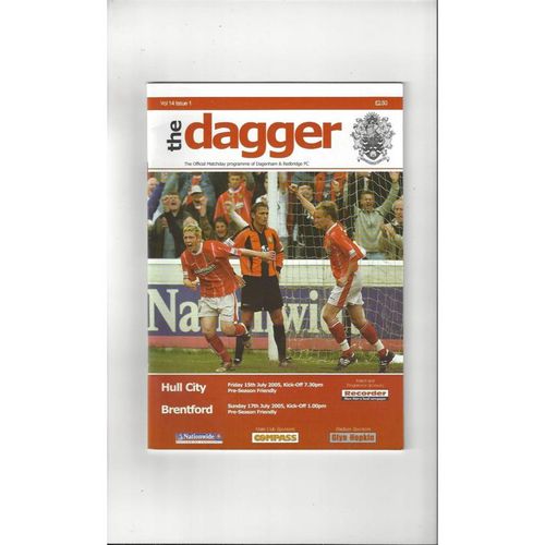 Dagenham v Hull City & Brentford Friendly Double Programme 2005/06