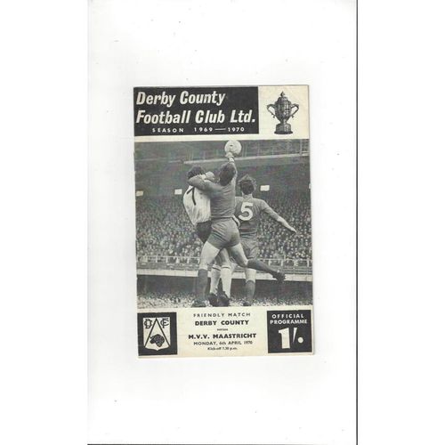 Derby County v Maastricht Friendly Football Programme 1969/70
