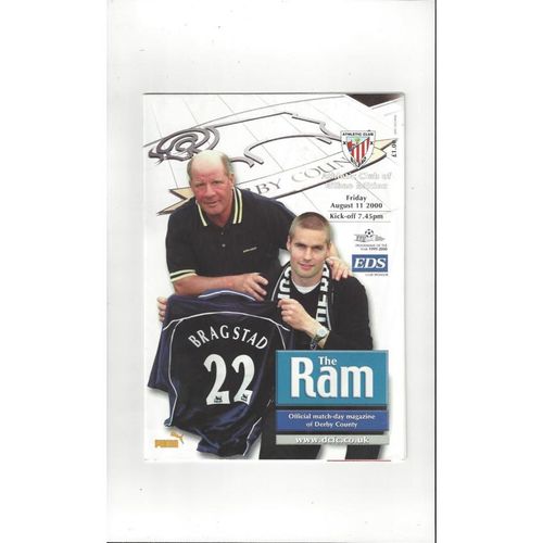 Derby County v Athletic Bilbao Friendly Football Programme 2000/01