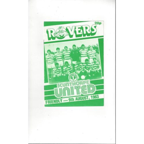 Doncaster Rovers v Scunthorpe United Friendly Football Programme 1983/84