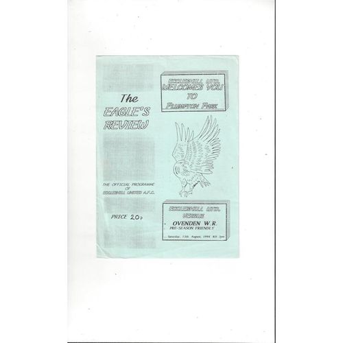 Eccleshill United v Ovenden W.R. Friendly Football Programme 1994/95