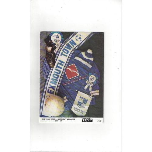 Exmouth Town v Walsall Friendly Football Programme 1990/91