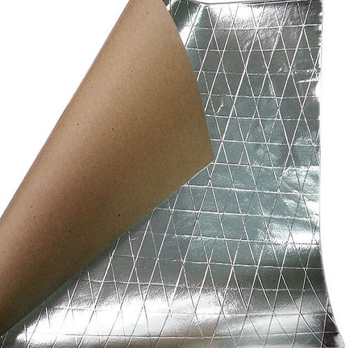 MSK (Metallised Film Scrim Kraft) 12 Micron Metallised Film/PE/Tri-directional Scrim 8mm x 12mm/100gsm Natural Kraft