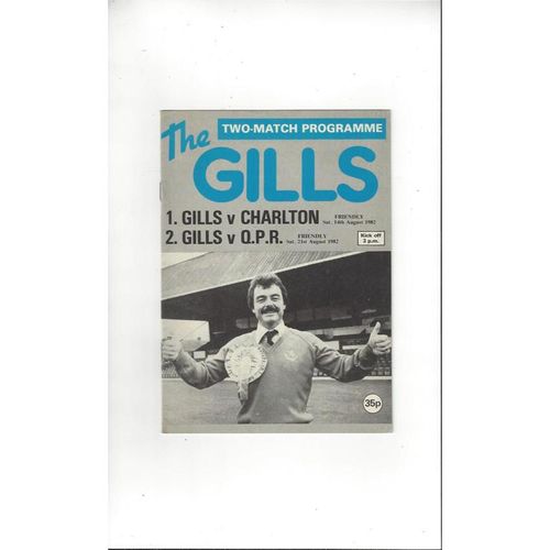 Gillingham v Charlton Athletic & Queens Park Rangers Friendly Double Football Programme 1982/83