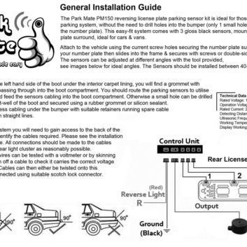 License Plate Rear Parking Sensors Audio Park Mate PM150