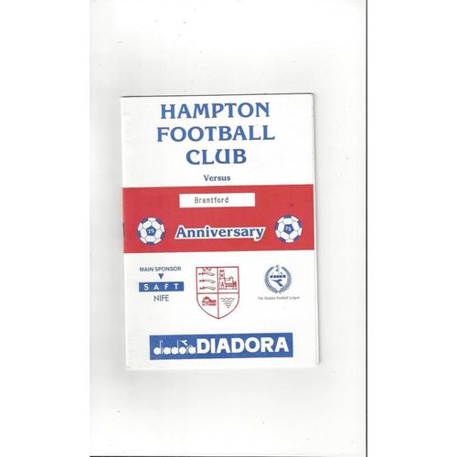 Hampton v Brentford Friendly Football Programme 1995/96