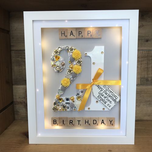 LED Happy 21 st birthday frame