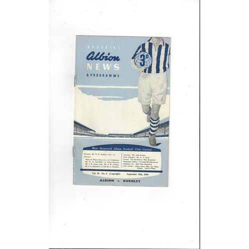 West Bromwich Albion Home Football Programmes