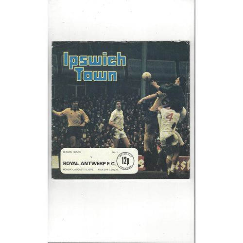 Ipswich Town v Antwerp Friendly Football Programme 1975/76
