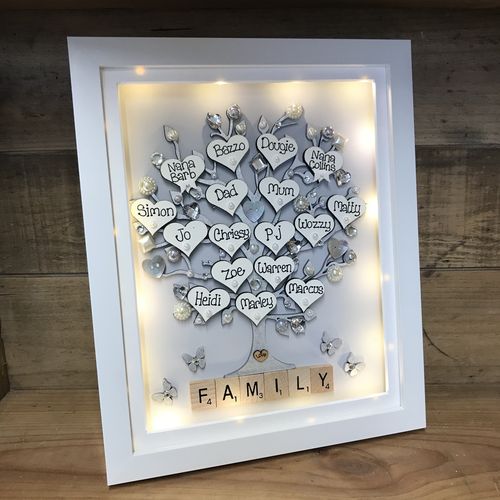 Large “ pretty with pearls “ family tree frame