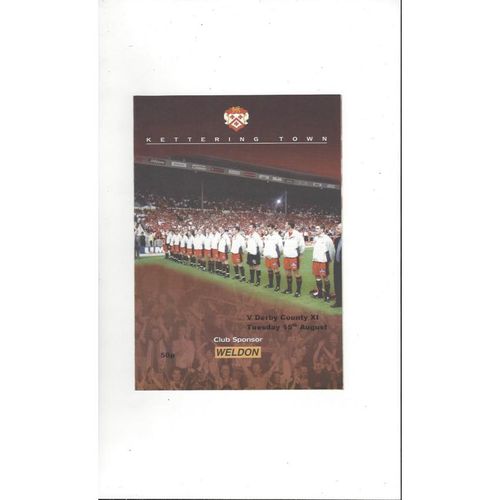 Kettering Town v Derby County Friendly Football Programme 2000/01
