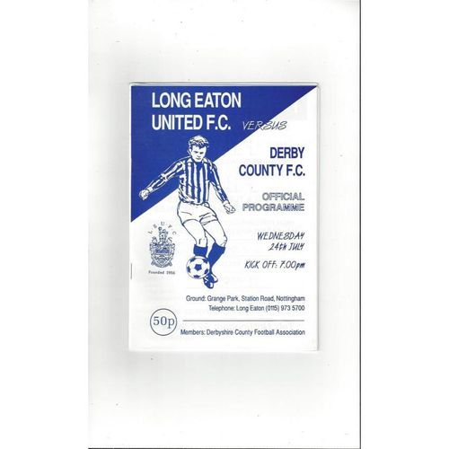 Long Eaton v Derby County Friendly Football Programme 1996/97