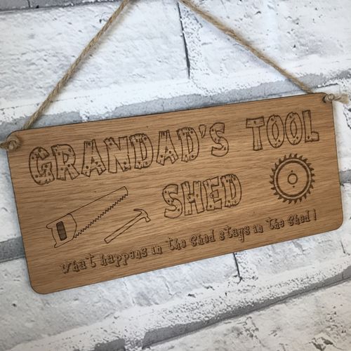 Grandads tool shed plaque
