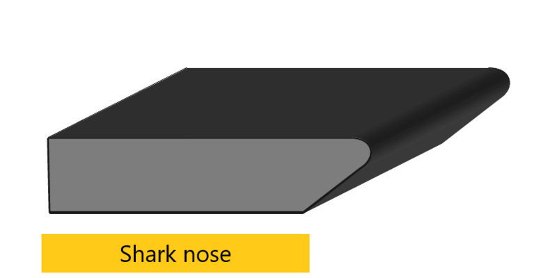 Shark nose edge profile