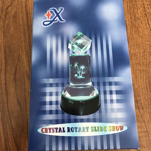 7 coloured LED rotating mirrored light box 10cm